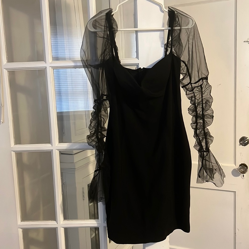 Ruffled long sleeved dresses